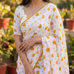 Blossom Breeze Polka Saree