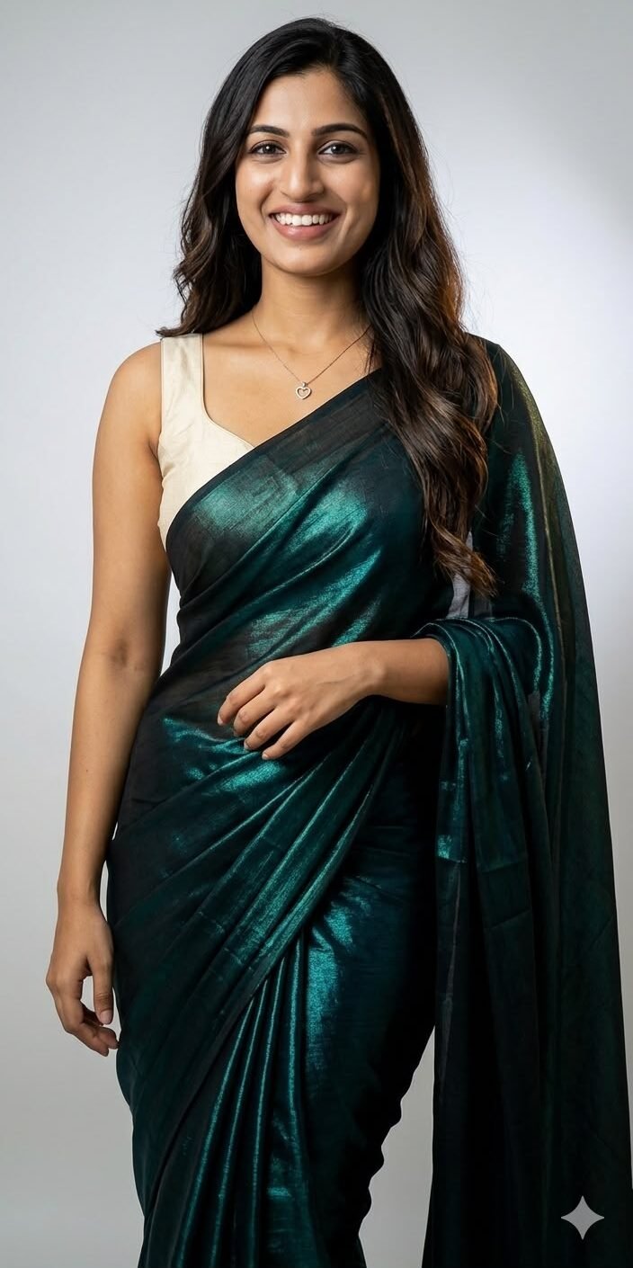 WhatsApp Image 2026-06-07 at 12.53.49 AM Plain lycra blend saree - Image 1
